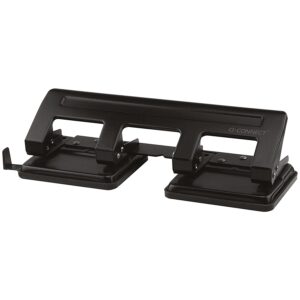Q Connect 4 Hole Paper Punch Black