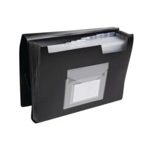 Q Connect Plastic Exp File 13 Pocket Blk