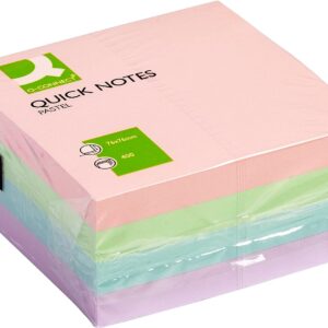 Q Connect Stick Note Cube Pastel Cols