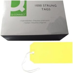 Q Connect Strung Tag 120x60mm Yellow