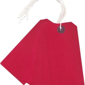 Q Connect Strung Tag 120x60mm Red