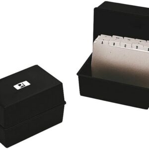 Q Connect Card File Box 8x5 Black