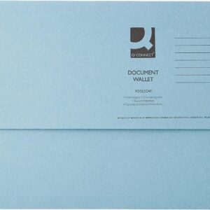 Q Connect Document Wallet F/Cap Blue