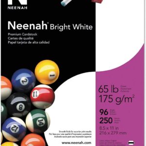 Neenah Bright White Card Stock 65lb  8.5x11 Pk/250